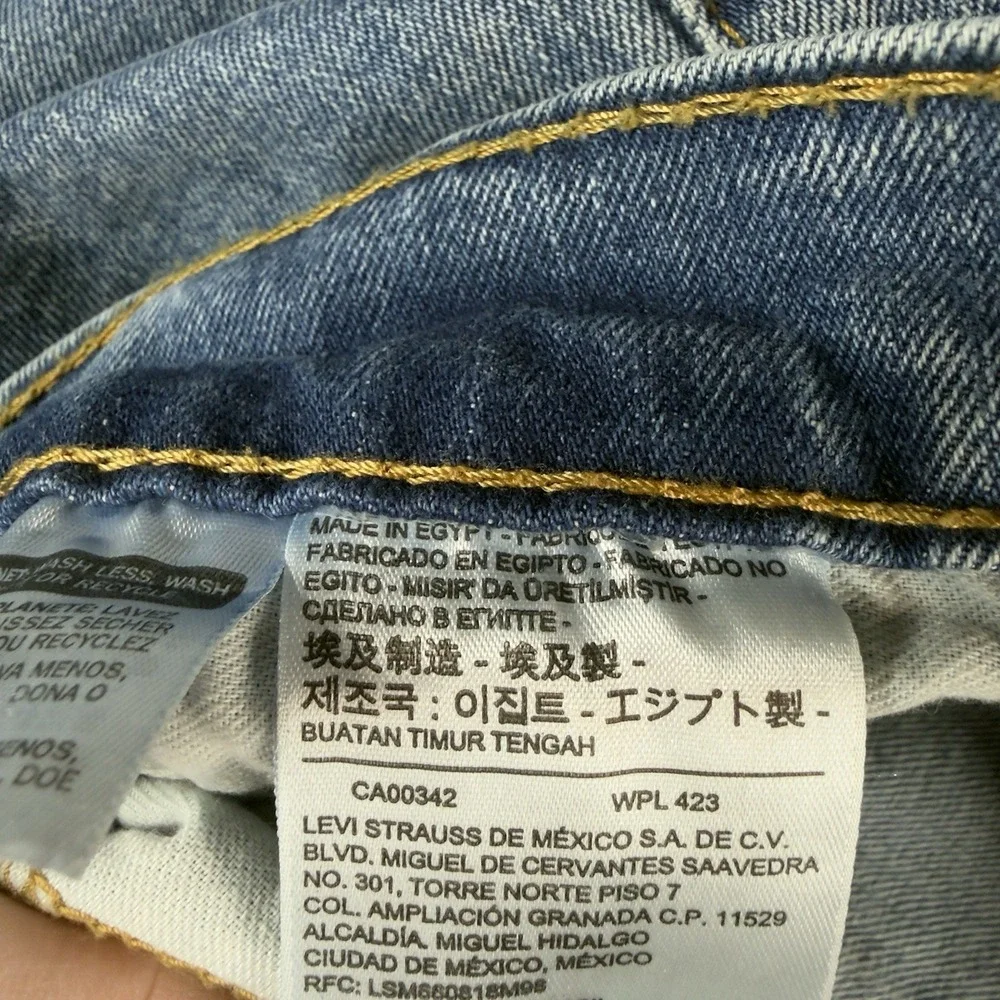 Levis‎ 505 Jeans Mens 40x34 Blue Regular Straight Mid Rise Stretch Medium Wash